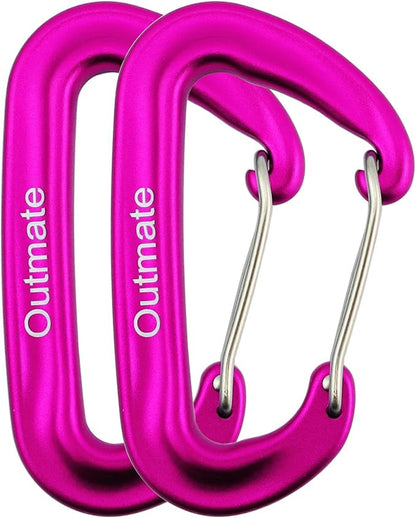 12kN 3.2"x2" Heavy-Duty Carabiner Clips - Durable, Lightweight Aluminum Alloy Carabiners for