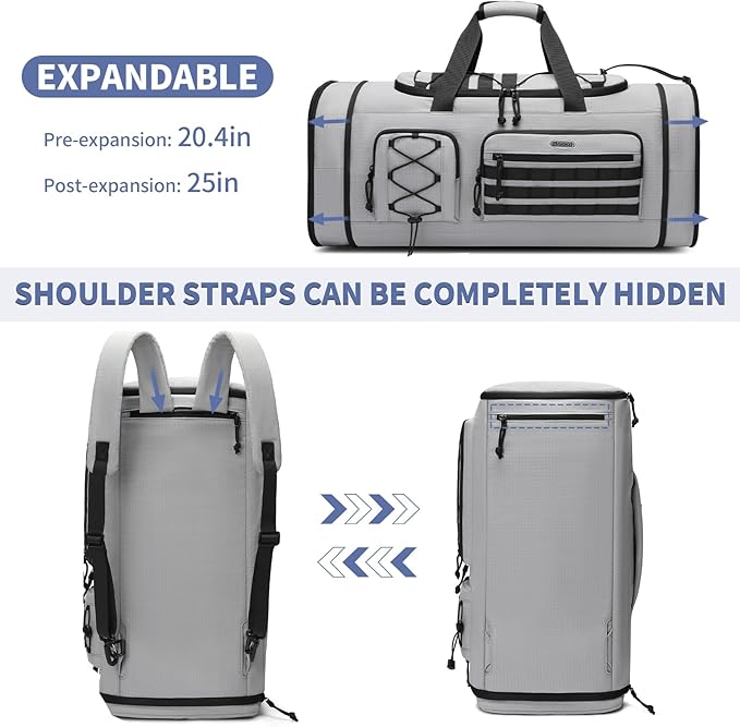 Bosstin Gym Bag for Men & Women,45L Travel Duffle Sports Duffel Bag Gym Weekender Overnight