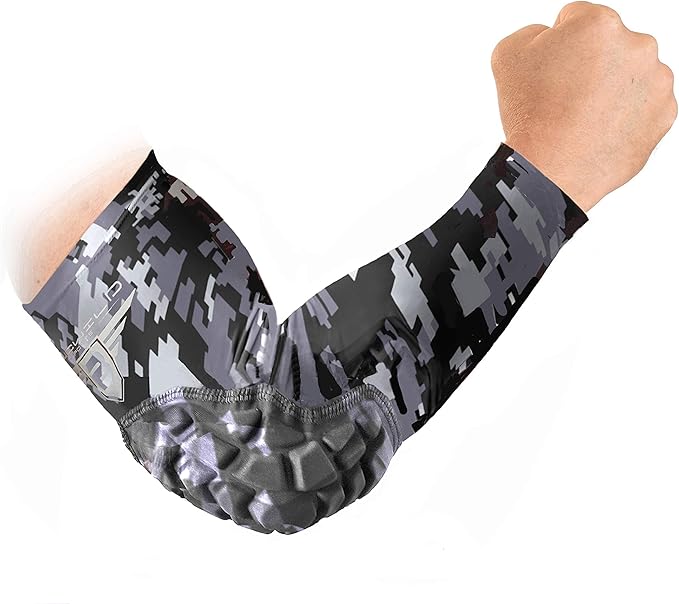 Bucwild Sports B Padded Elbow Arm Sleeves for Basketball Football Volleyball Youth & Adult Size