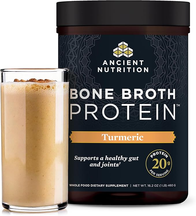 Ancient Nutrition Grass Fed, Cage Free, Bone Broth Protein Powder, 20g Protein, Hydrolyzed Collagen