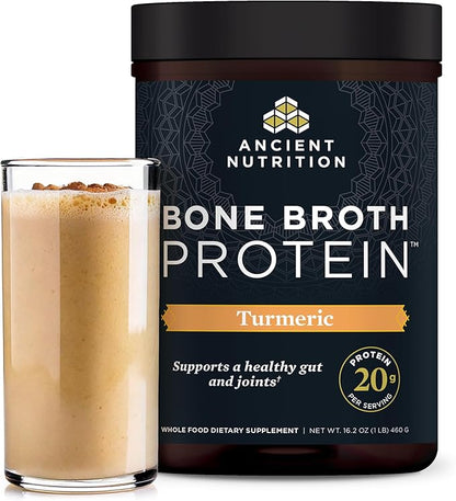 Ancient Nutrition Grass Fed, Cage Free, Bone Broth Protein Powder, 20g Protein, Hydrolyzed Collagen