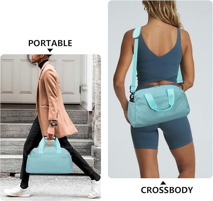 14 inch Small Gym Bag for Women & Men, Mini Duffel Bag for Travel Sports Lightweight Carry On Bag