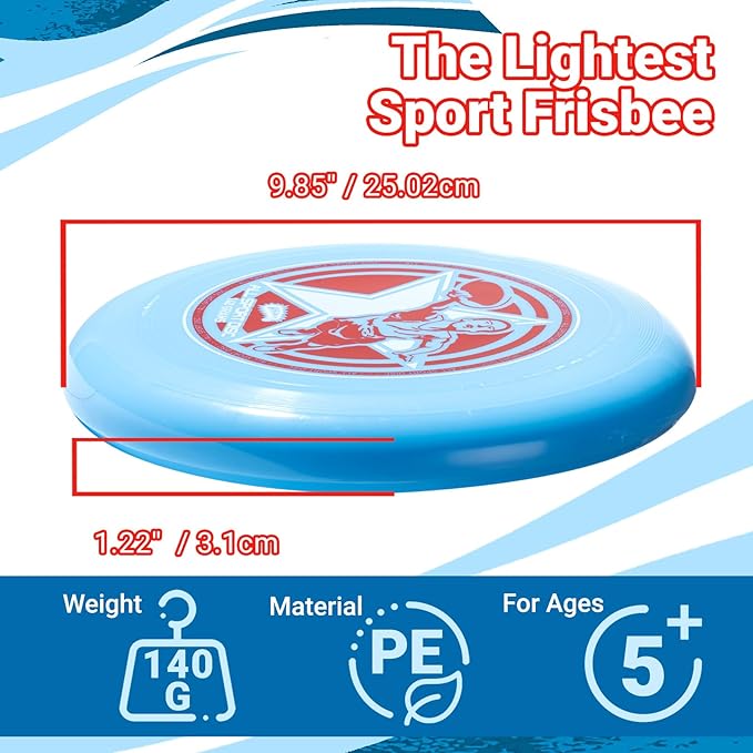Wham-O Frisbee All Sport Flying Disc 140g, 9.85 Inch, Durable Sports Disc with Non-Slip Grip for