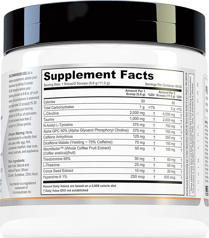 Prevail Pre Workout Powder with Nootropics: Pre Workout for Men and Women, Cutting Edge Energy and