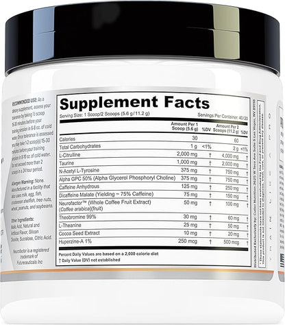 Prevail Pre Workout Powder with Nootropics: Pre Workout for Men and Women, Cutting Edge Energy and