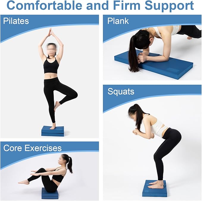 StrongTek Professional Foam Exercise Balance Pad - 15.8" x 13" x 2", High-Density TPE Foam Knee