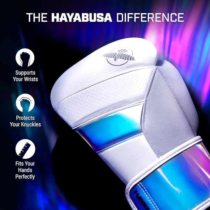 Hayabusa T3 Boxing Gloves for Men and Women Wrist and Knuckle Protection, Dual-X Hook and Loop