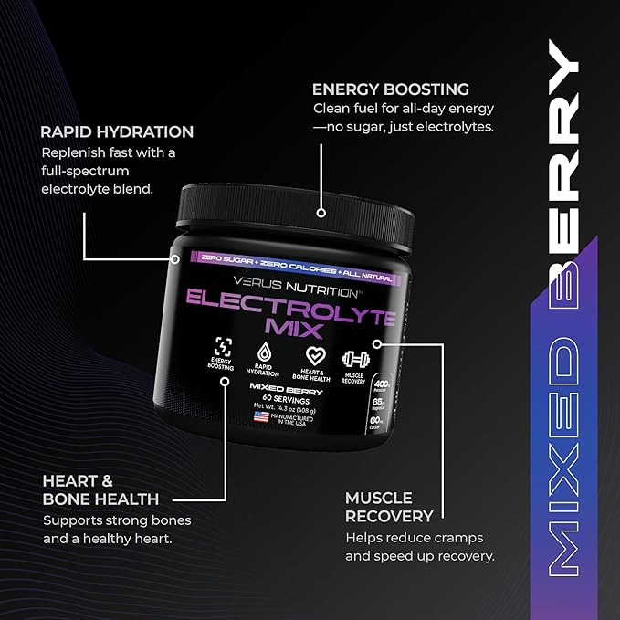 Electrolytes Powder No Sugar- Zero Calorie Hydration Powder | Sugar Free Electrolytes for Fasting