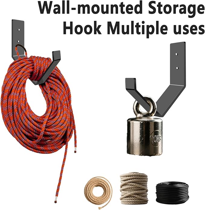 Battle Rope Wall Anchor Kit,Set with 1 Heavy Duty Battle Rope Wall Anchor and 1 Storage Hook,Battle
