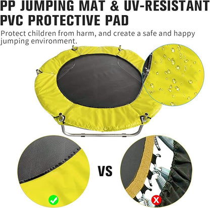 55" Trampoline for Kids, Telawah Indoor/Outdoor Mini Baby with Safety Enclosure Net, Adjustable