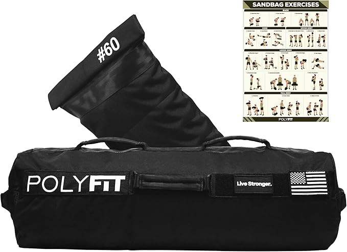 Polyfit Sandbag Pro - Workout Sandbag with Triple Closure Filler Bag and Reinforced Nylon Webbing