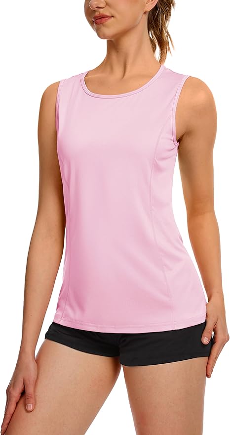 TACVASEN Women's UPF 80+ Workout Tank Top Sleeveless Quick Dry Sun Protection Hiking Athletic Gym