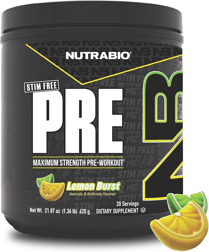 NutraBio STIM-Free PRE Workout for Men, New Formula | Laser Focus, Extreme Pumps | Performance