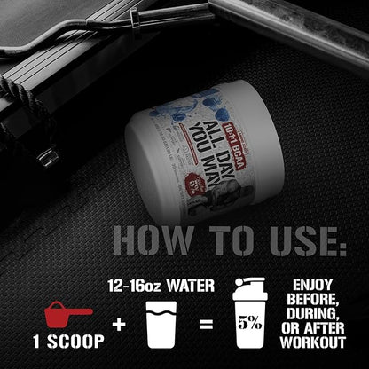 5% Nutrition Rich Piana AllDayYouMay BCAA Powder | Premium Intra & Post Workout Amino Acids