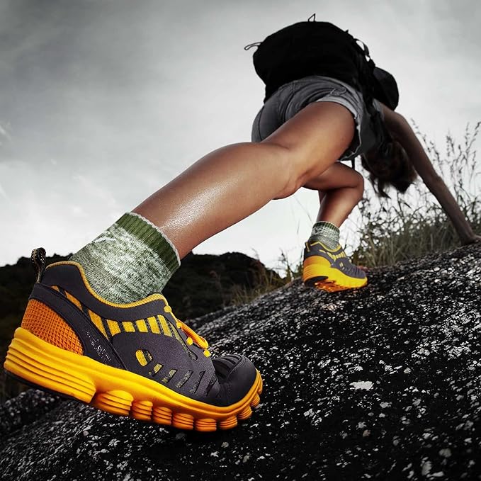 FEIDEER Hiking Walking Socks For Women, Multi-pack Outdoor Recreation Socks Moisture Wicking Crew