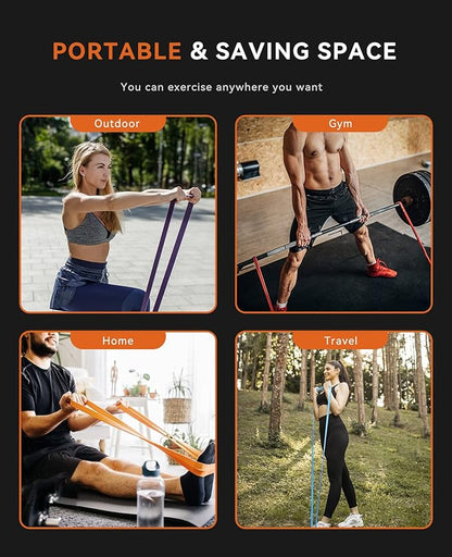 SUNPOW Pull Up Assistance Bands - Set of 5 Resistance Heavy Duty Workout Exercise Stretch Fitness