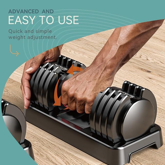 25/55lbs Adjustable Dumbbells Set, Dumbbells with Anti-Slip Metal Handle for Exercise & Fitness