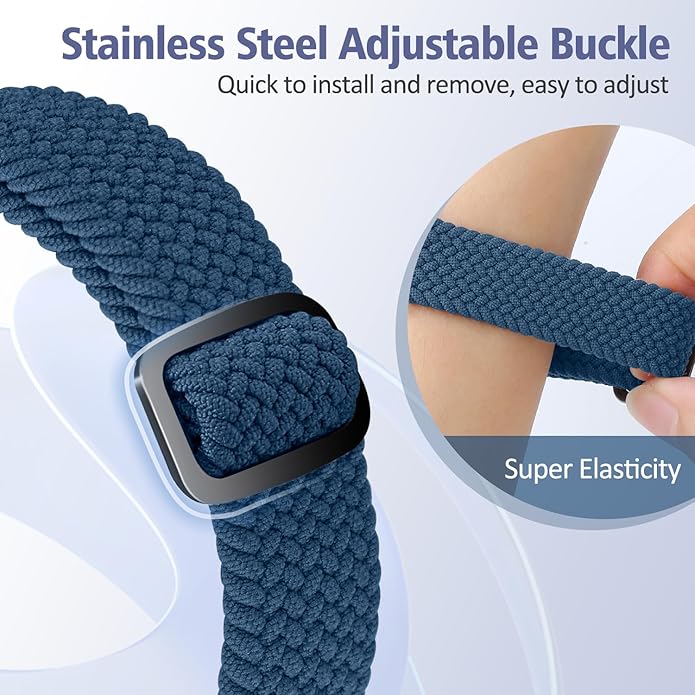 Elastic Braided Bands Compatible with Fitbit Charge 5/Fitbit Charge 6 for Women Men, Breathable