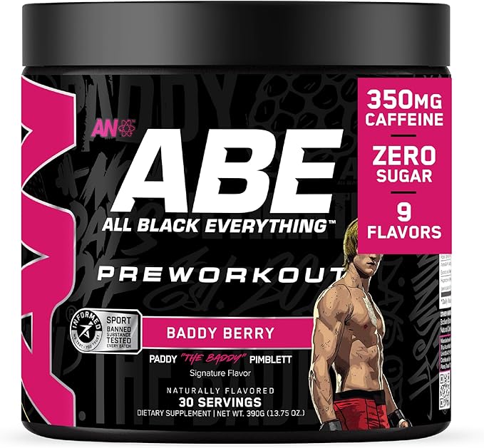 All Black Everything Pre Workout Powder | 30 Servings | Baddy Berry | 350mg Caffeine | Nootropic