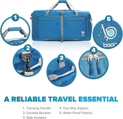 Bago Large Foldable Duffel Bags for Traveling Women & Men - 120L Packable Duffle Bag for Travel