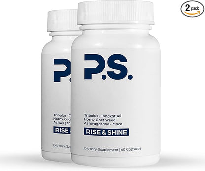 PS Natural Testosterone Booster for Men - Premium D3 and Zinc Supplements for Men with Tribulus