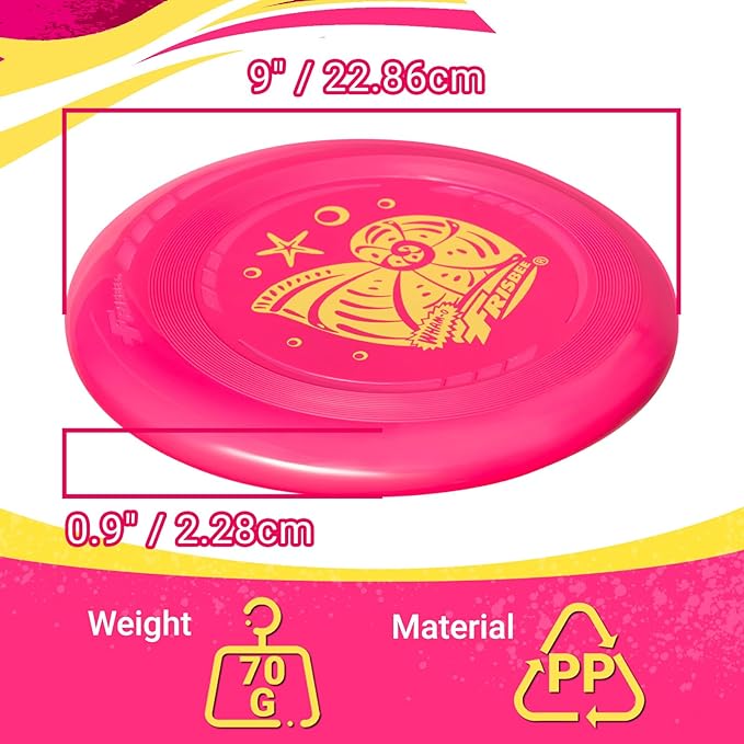 Wham-O Frisbee Go Flying Disc, 9 Inch Lightweight Sports Disc for Beginners Outdoor Beach Backyard