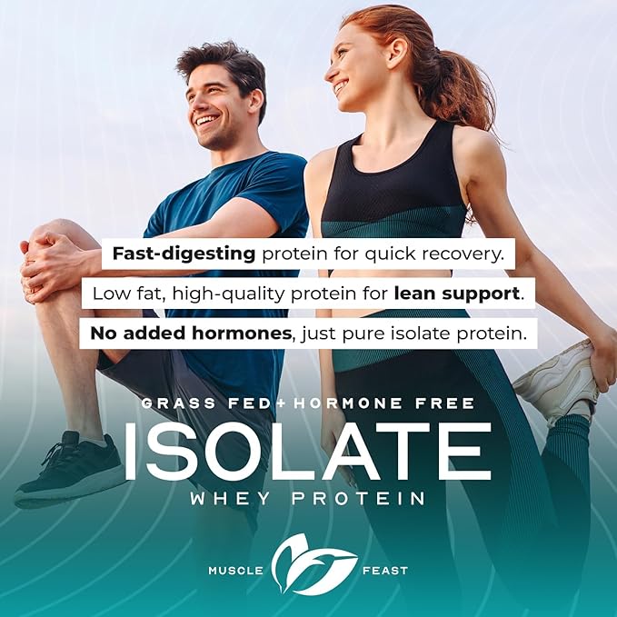 Muscle Feast Grass-Fed Whey Protein Isolate, All Natural Hormone Free Pasture Raised, Whey Isolate
