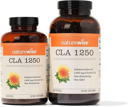 NatureWise CLA 1250 - Conjugated Linoleic Acid Supplement for Women and Men, Not Stimulating