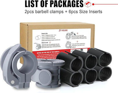 Barbell Clips 1 Inch Quick Release Weight Clamps 0.9-1.18inch Multi-Size Adjustable Olympic Clamps