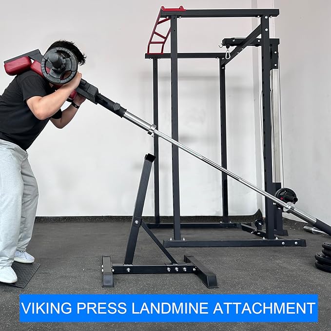 Viking Press Landmine Handle for 2-Inch Barbell, Hack Squat T-Bar Row Attachment Strength Training