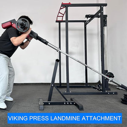 Viking Press Landmine Handle for 2-Inch Barbell, Hack Squat T-Bar Row Attachment Strength Training