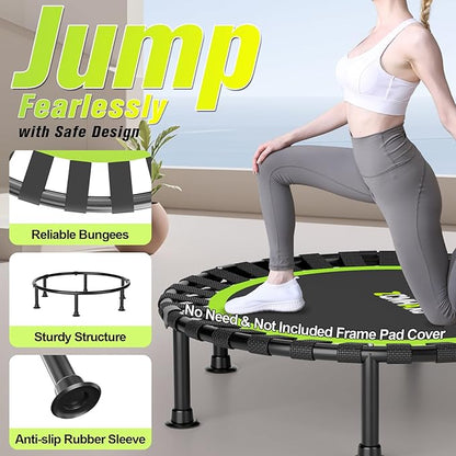 Foldable Mini Trampoline, 40"/48" Rebounder Trampoline for Adults & Kids, 440lbs Capacity Indoor