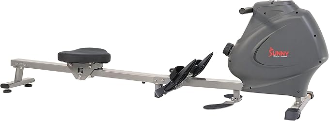 Sunny Health & Fitness Multi-Function Premium Magnetic Rowing Machine, Bicep Curls, Upward Rows