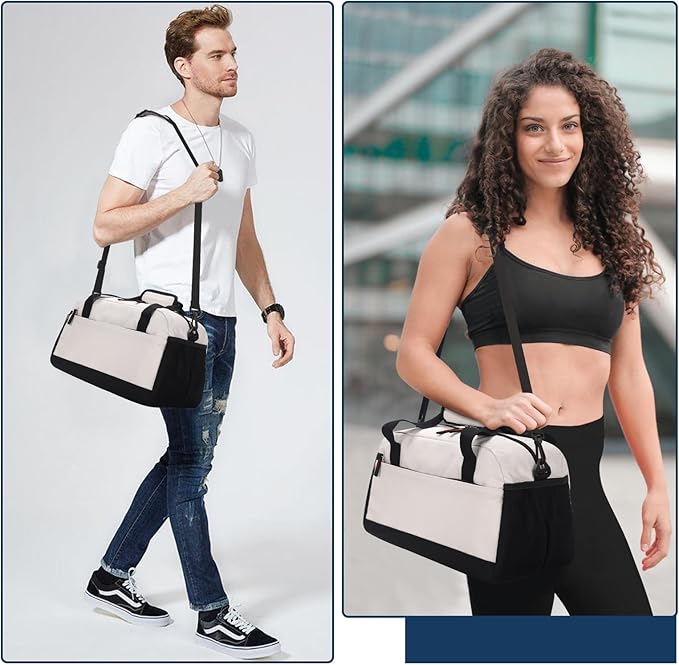 Small Gym Bag with Wet Pocket - 14 inch Mini Duffle Bag for Men & Women Lightweight Carry On Bag
