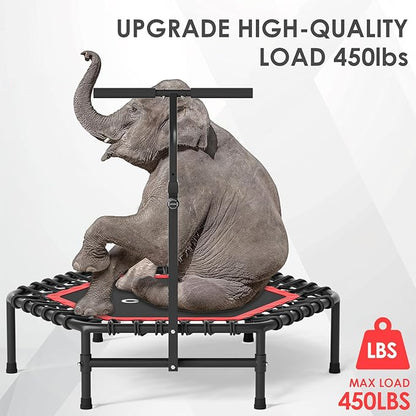 CLORIS 45'' Rebounder Trampoline for Adults - Max Load 450lbs, Mini Trampoline with Adjustable Foam