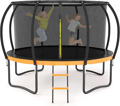 Trampoline 12FT 14FT 15FT 16FT for Kids/Adults - Outdoor Recreational with Enclosure Net Curved