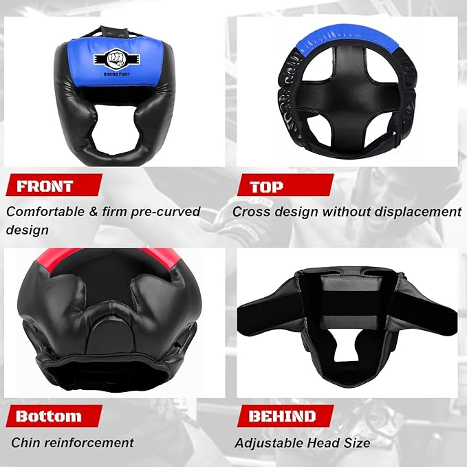 Sparring Head Guard with Gloves - Boxing Safety Headgear for MMA, Kickboxing, Muay Thai & Boxing