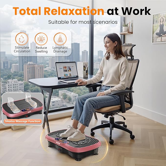 AXV Vibration Plate Fitness Platform Exercise Machine Vibrating Shaking Full Body Shaker Workout