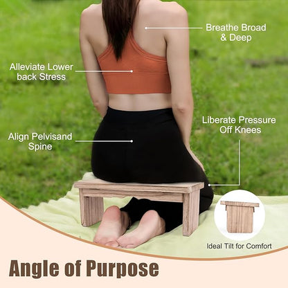 Yoga Meditation Benches - Yoga Bench,Wooden Zen Meditation Stool Kneeling Bench for Yoga Practice