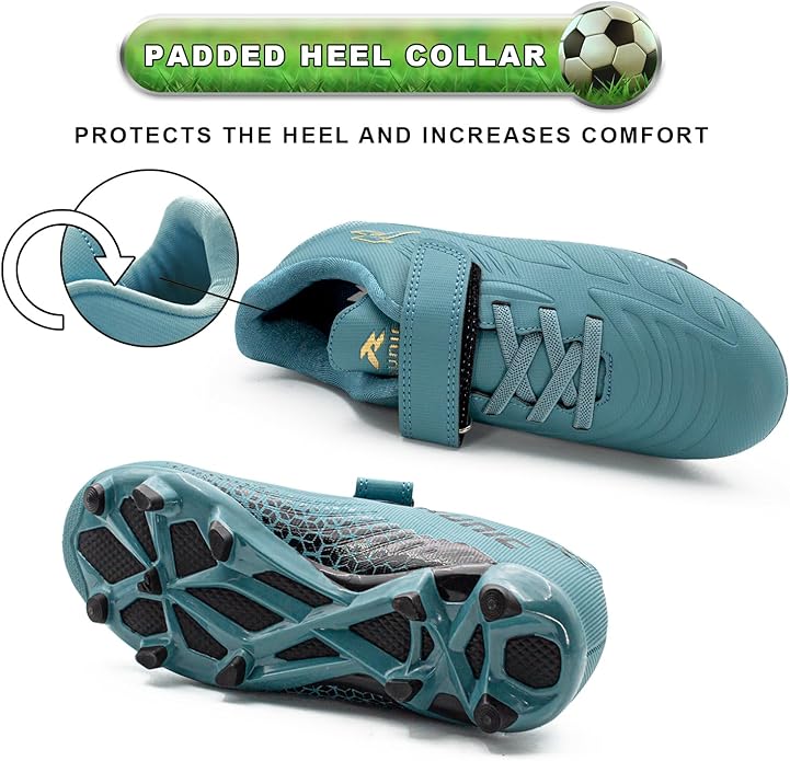 RUNIC Kids Soccer Cleats for Boys and Girls - Small and Big Kid Athletic Outdoor Football Shoes