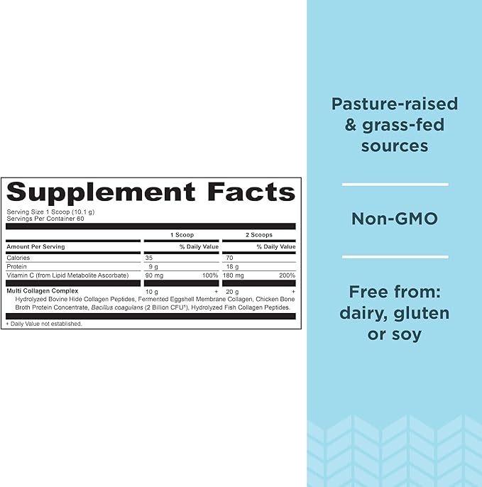 Ancient Nutrition Collagen Peptides Powder, Multi Collagen Protein, Women & Men, Vitamin C