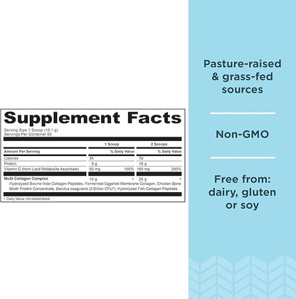 Ancient Nutrition Collagen Peptides Powder, Multi Collagen Protein, Women & Men, Vitamin C