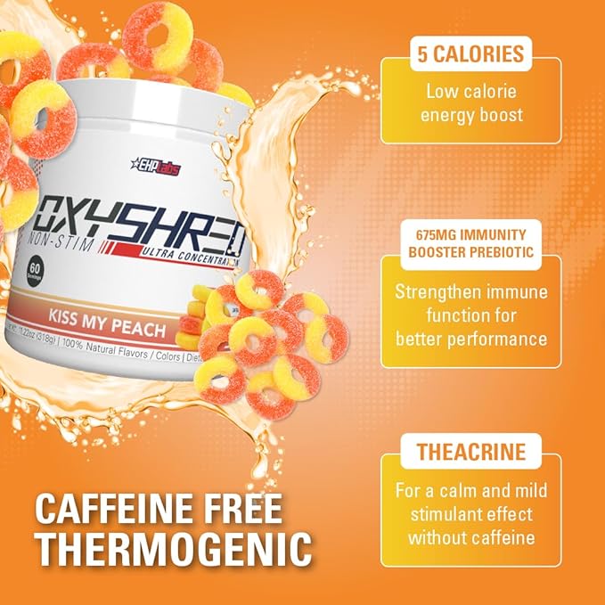 EHP Labs OxyShred Non Stimulant Pre Workout Powder - Stim Free Pre Workout, Caffeine Free