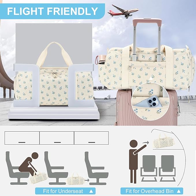 Duffle Bag for Gym Sports Women Girls Workout Travel Bag Weekender with Shoe Compartment and Wet