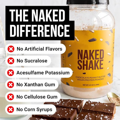 Naked Shake - Chocolate Peanut Butter Protein Powder - Vegan Protein Powder from US & Canadian