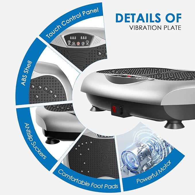 Vibration Plate Exercise Machine - Whole Body Workout Vibration Platform Lymphatic Drainage Machine