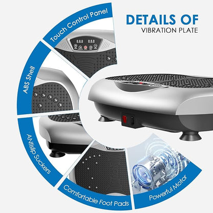 Vibration Plate Exercise Machine - Whole Body Workout Vibration Platform Lymphatic Drainage Machine