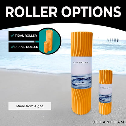 Oceanfoam Tidal Roller - Gold - Muscle Massage Foam Roller for Back Pain & Stretching - Firm and