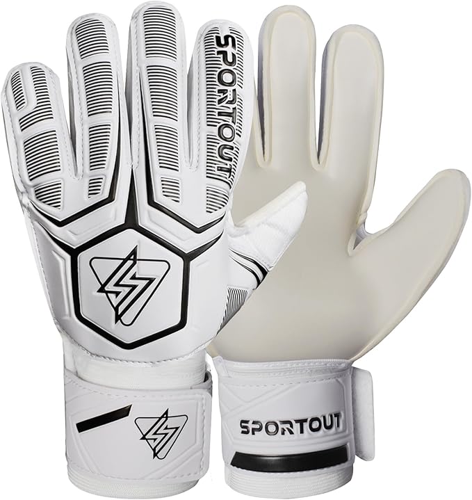 Sportout Goalie Gloves, Goalkeeper Gloves with Finger Protection, Breathable Soccer Goalie Gloves