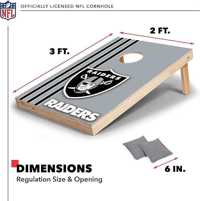 NFL 2' x 3' Solid Wood Cornhole Set with Direct Print HD Team Graphics – Great Gift for Any